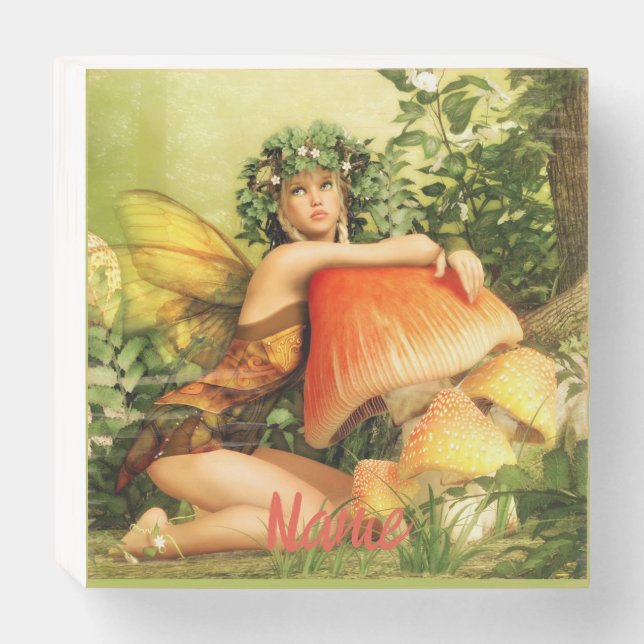 Mushroom fairy Thunder_Cove  Wooden Box Sign (Front Horizontal)