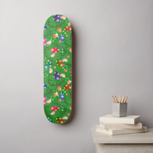 Mushroom Fairytale rainbow Skateboard