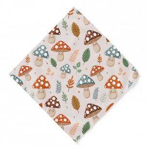 Mushroom, Fall foliage, Nature Patten Bandana