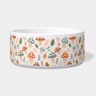 Mushroom, Fall foliage, Nature Patten Bowl