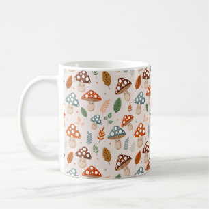 Mushroom, Fall foliage, Nature Patten Coffee Mug