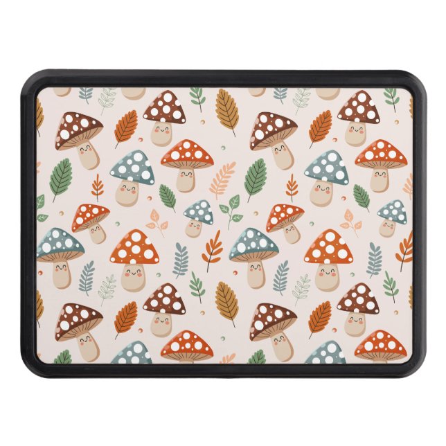 Mushroom, Fall foliage, Nature Patten  Hitch Cover (Front)