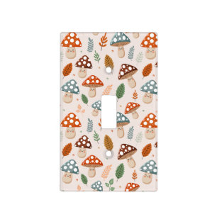 Mushroom, Fall foliage, Nature Patten Light Switch Cover