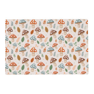 Mushroom, Fall foliage, Nature Patten Placemat