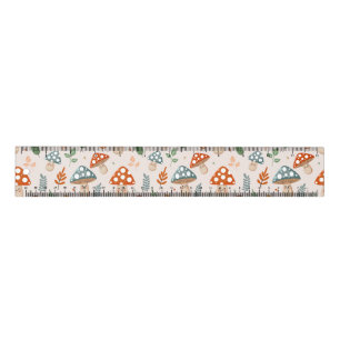 Mushroom, Fall foliage, Nature Patten Ruler