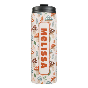 Mushroom, Fall foliage, Nature Patten Thermal Tumbler