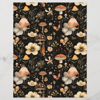 mushroom fall pattern scrapbook paper