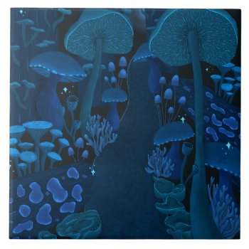 Mushroom Fantasy Faerie Woodland Ceramic Tile by dulceevents at Zazzle
