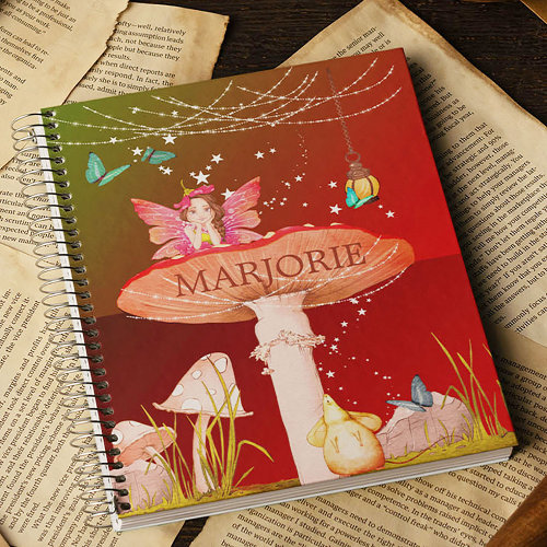 Mushroom Fantasy Fairy Magical Enchanted School  Notebook