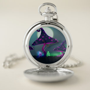 Mushroom Fantasy Forest Pocket Watch