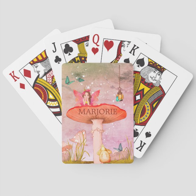 Mushroom Fantasy Magical Fairy  Poker Cards (Back)