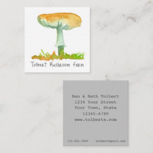 Mushroom Farm Forage Medicinal Healthy Food  Square Business Card