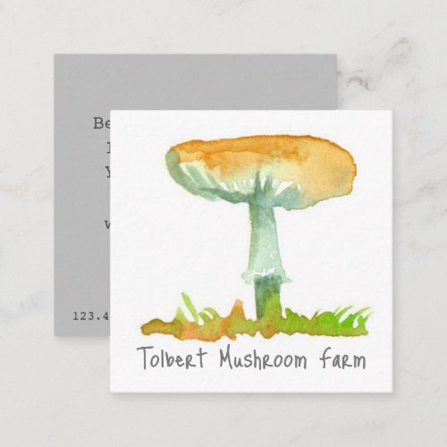 Mushroom Farm Forage Medicinal Healthy Food  Square Business Card