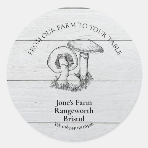 mushroom farm marketing produce mushroom classic round sticker