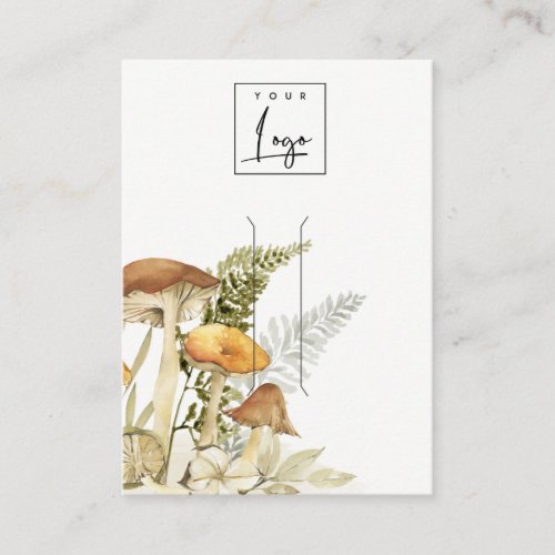 Mushroom Fern Foliage Logo Hair Clip Display Business Card