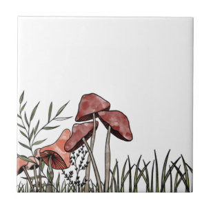 Mushroom Field Ceramic Tile