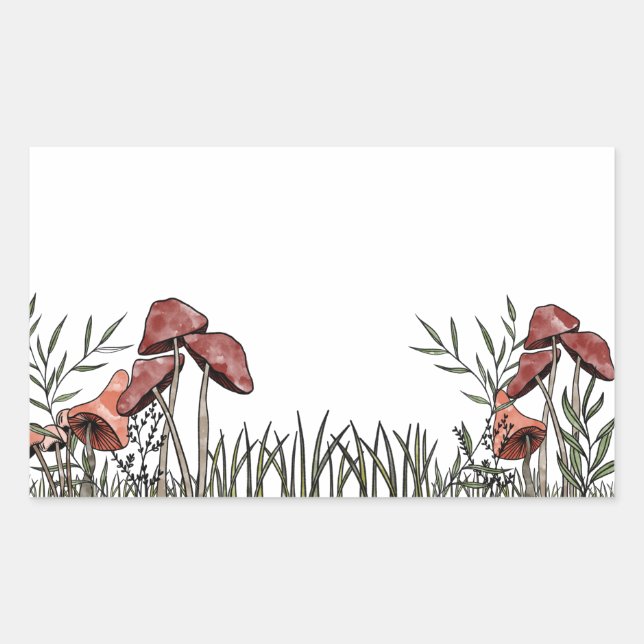 Mushroom Field  Rectangular Sticker (Front)