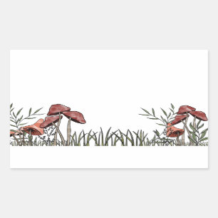 Mushroom Field Rectangular Sticker