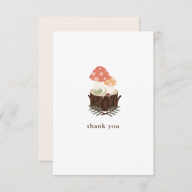 Mushroom Flat Thank You Card (Front/Back)