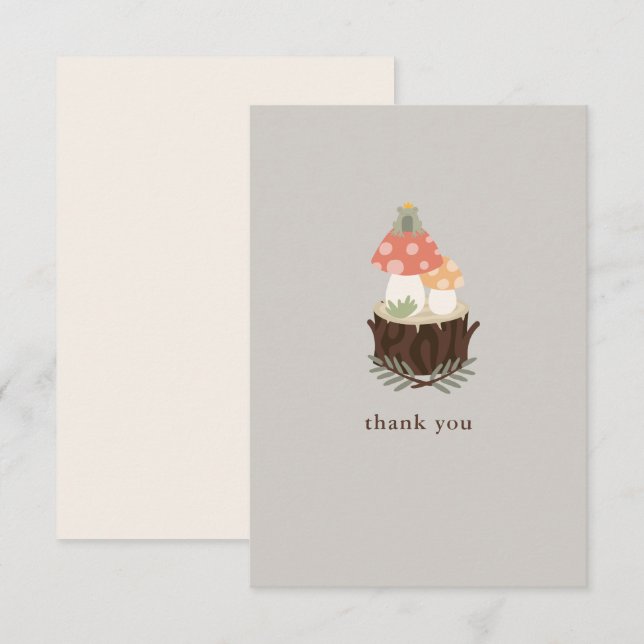 Mushroom Flat Thank You Card (Front/Back)