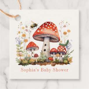 Mushroom Floral Bee Worm Baby Shower Favor Tags