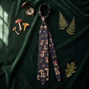 Mushroom & Foliage Neck Tie