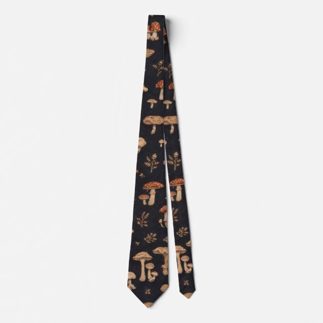 Mushroom & Foliage Neck Tie (Front)