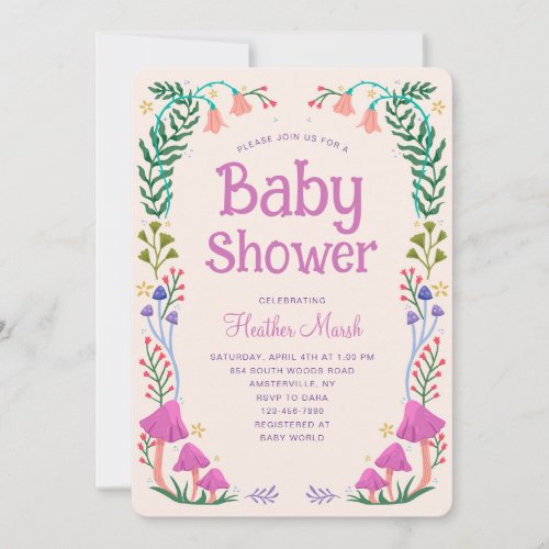 Mushroom Forest Baby Shower Invitation