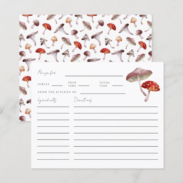 Mushroom Forest Bridal Shower Recipe Card (Front/Back)