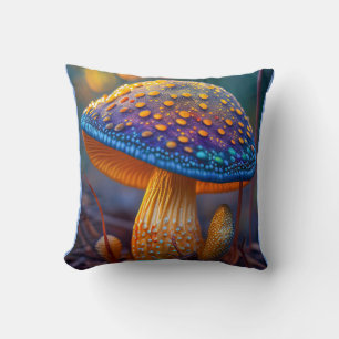 Mushroom Forest Calm Tranquil Nature Peaceful Zen Throw Pillow