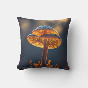 Mushroom Forest Calm Tranquil Nature Peaceful Zen Throw Pillow