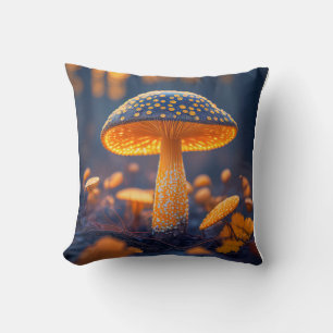Mushroom Forest Calm Tranquil Nature Peaceful Zen Throw Pillow