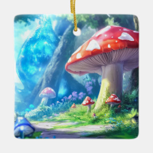 Mushroom Forest Ceramic Ornament