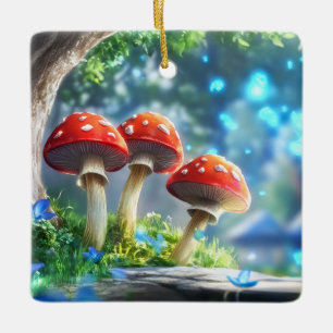 Mushroom Forest Ceramic Ornament