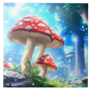 Mushroom Forest Ceramic Tile