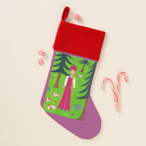 Mushroom Forest Christmas Stocking