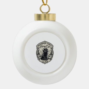Mushroom Forest Fairy Cat Funny Cat Graphic - Mush Ceramic Ball Christmas Ornament