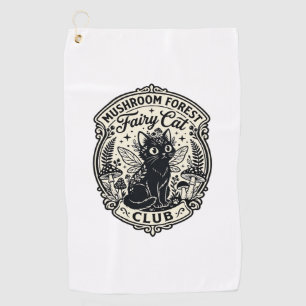 Mushroom Forest Fairy Cat Funny Cat Graphic - Mush Golf Towel