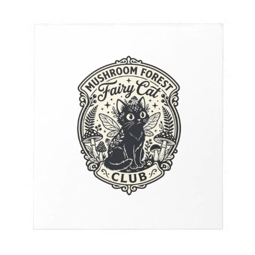 Mushroom Forest Fairy Cat Funny Cat Graphic - Mush Notepad