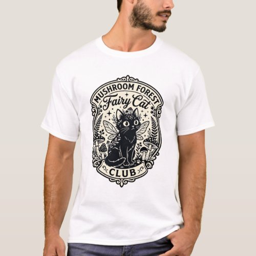 Mushroom Forest Fairy Cat Funny Cat Graphic - Mush T-Shirt