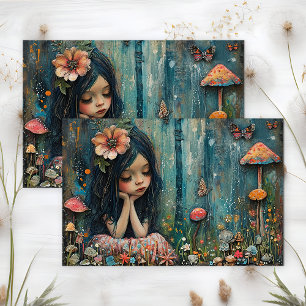 MUSHROOM FOREST FAIRY DECOUPAGE TISSUE PAPER