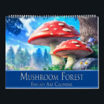 Mushroom Forest Fantasy Art Calendar<br><div class="desc">Immerse yourself in a whimsical journey through a world of enchantment with the Mushroom Forest Fantasy Art Calendar. Each month unveils a stunningly magical scene where towering mushrooms with bright red tops stand as sentinels over lush forests. Bathed in a vibrant palette of red, white, green, and blue, these captivating...</div>