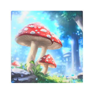 Mushroom Forest Metal Print