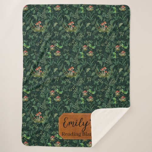 Mushroom Forest Sherpa Fleece Blanket | Botanical