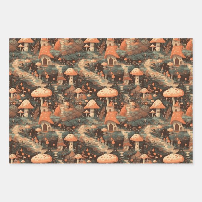 Mushroom Forest Wrapping Paper (Front 3)