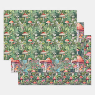 Mushroom forrest wrapping paper
