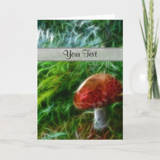 Mushroom Fractal Forest Letterpress Thank You Card