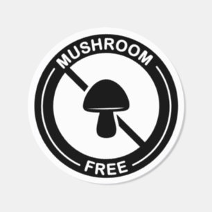Mushroom Free Food Allergen Business Packaging Classic Round Sticker