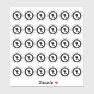 Mushroom Free Wedding Place Card Mini Food Allergy Sticker