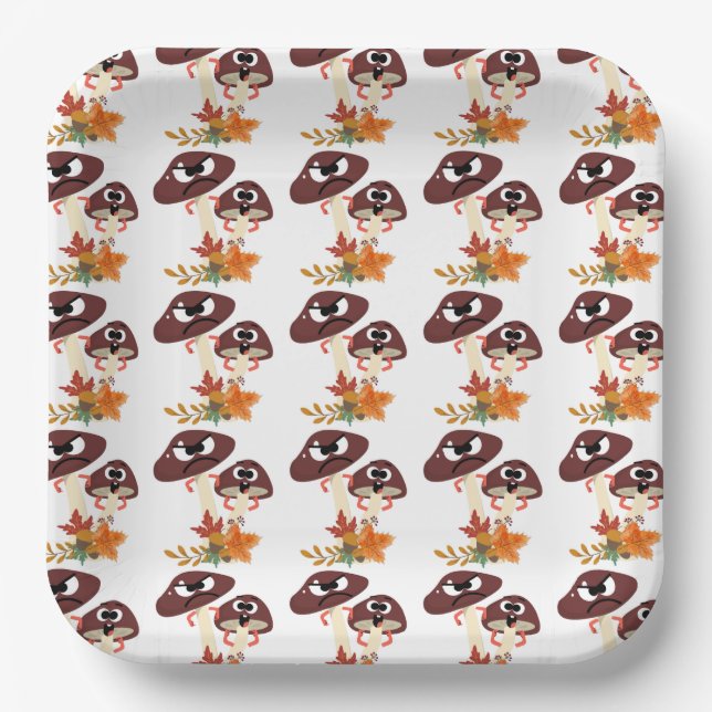 MUSHROOM FRIENDS   PAPER PLATES (Front)